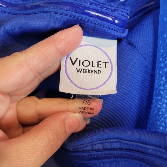 NWT Violet Weekend Juniors One-Shoulder Glitter Organza Ballgown in Azure Blue - Picture 10 of 11